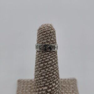 Size 4 Sterling Silver Crescent Moon And Stars Toe Ring A2537